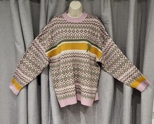 Asos - Reclaimed Vintage Multicoloured Oversized Sweatshirt 100% Wool Size- 12 