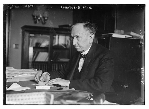 Senator burton writing - writing, at