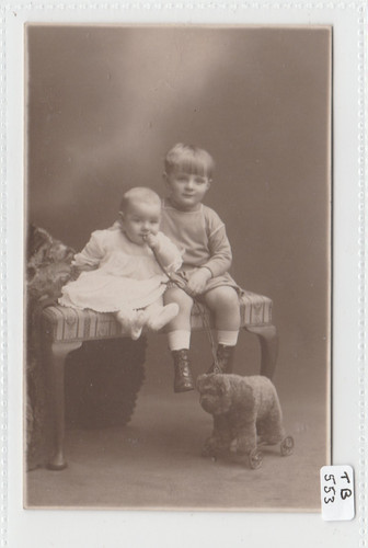 Toys two children sitting - ,