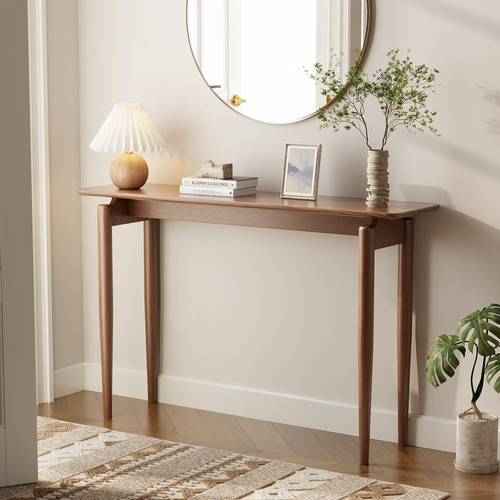 Stylish walnut console table - walnut,
