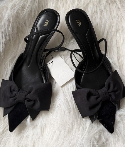Zara black velvet mules - zara,