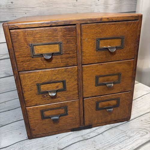 Vintage six drawer library - six,