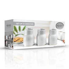 Daewoo Sienna Kitchen Cannisters Set of 3 Coffee Tea Sugar Biscuit Food Storage