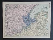 Antique 1895 Map - Environs of