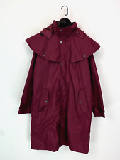 Cotton Traders Cape Shoulder Coat Red Zip Closure Removable Hood Size S