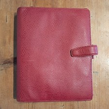 Filofax A5 Chameleon Red Grained Leather Organiser University Work Planner