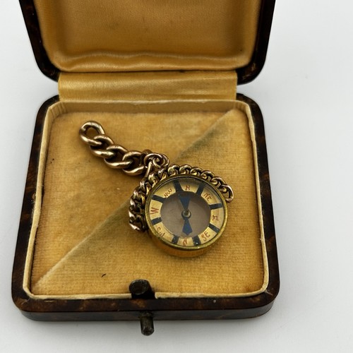 Antique 9ct gold compass watch - 9ct,