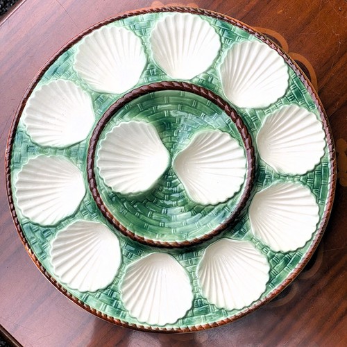 Vintage majolica seashell - majolica,