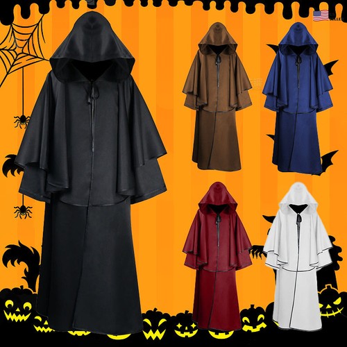 Hooded monk cloak - cloak, long