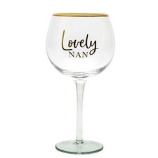 Gin Glass with Gold Wording /