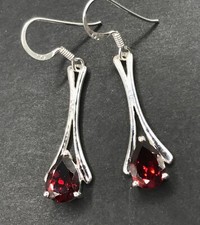 Garnet long pear drop