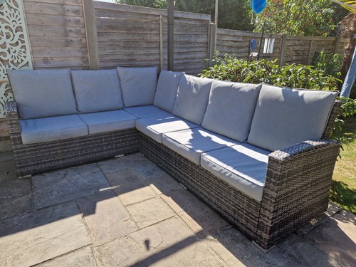 Rattan grey garden seater - rattan, 6
