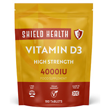 Vitamin D3 4000IU Tablets | 180 Vitamin D Supplements Max Strength, 6 Months