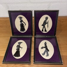 Vintage Silhouette Pictures Rare Set Of 4 Beautiful Framed Signed 