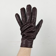 Brown Leather Driving Gloves Mens Medium Vintage Popper