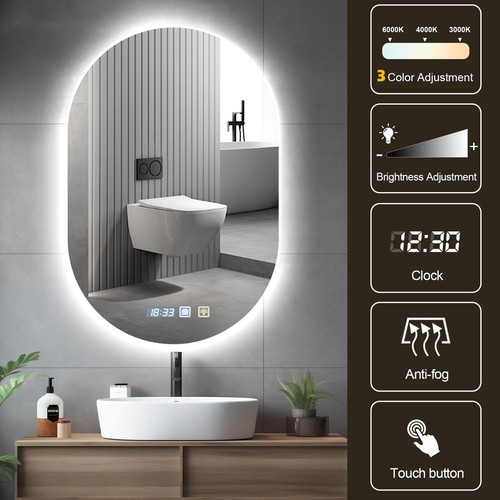 Oval led bathroom mirror - oval,
