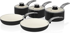 Swan 5 Piece Pan Set in Black SWPS5020BN - Retro  - New Item, Box Damaged