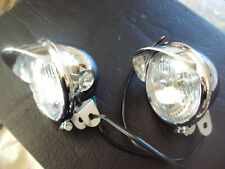 2x 5" Chrome Look ABS LED Motorcycle Spotlights with fittings & Mounting Bar