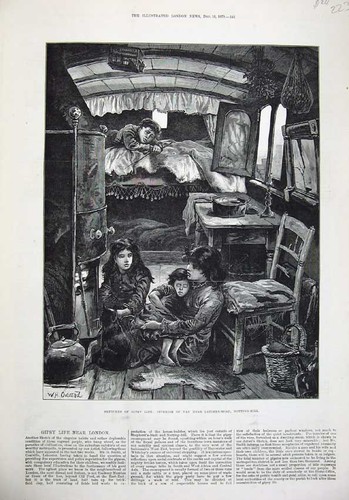 Old antique print 1879 - old,