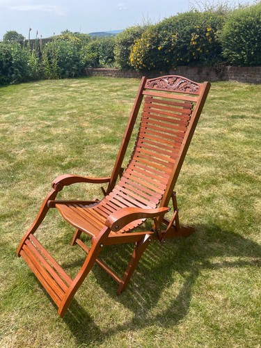 Vintage teak steamer chair - vintage,