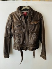 Miss Sixty Brown Leather Jacket Ladies Size M Excellent Condition