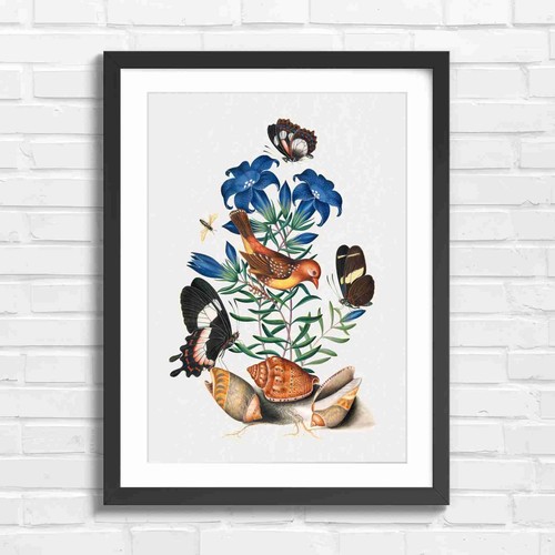 Vintage bird butterflies and - butterflies,