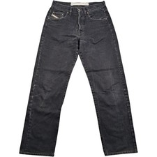 Diesel Jeans 32 Waist Men's Black Cotton Comfortable Wide Leg Made In Italy