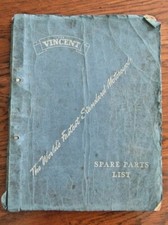 VINTAGE 1955? THE VINCENT MOTOR CYCLE ILLUSTRATED SPARE PARTS LIST CLASSIC BIKE
