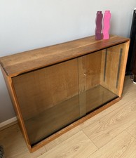 Mid-Century Teak Display Cabinet / Bookcase / Shelving Unit with Sliding Doors