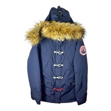 Superdry Everest Faux Fur Parka Jacket – Navy Blue Women’s XL (Read Description)