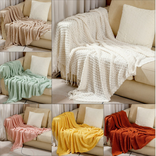 Soft knitted tassel throw - knitted,