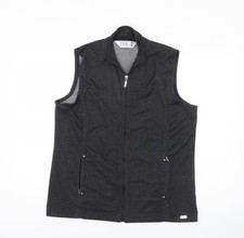 TIGI Wear Womens Black Cotton Blend Zip Waistcoat Size 14