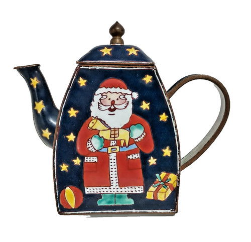 Enamel brass mini teapot - &,