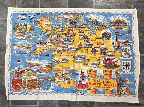Unused vintage tea towel north - unused,