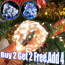 Fairy String Lights Xmas Tree Light Micro Rice Copper Wire Light 20/30/50/100LED