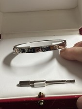 Cartier Love Bracelet 18ct White Gold  Size 17 Weight 30.70g Box  Service