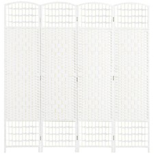 HOMCOM 4 Panel Folding Room Divider, 170cm Freestanding Privacy Screen, White