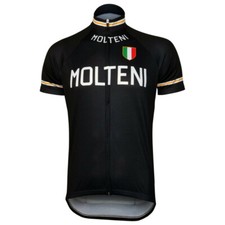 Retro Team Molteni Cycling Jersey Black Eddy Merckx Vintage Cycling Shirt Tops