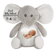 NEW BABY ELEPHANT TEDDY- PERSONALISED BABY DETAILS AND PICTURE - NEW BABY GIFTS