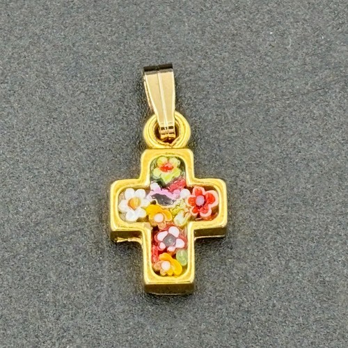 Gold tone cross pendant - gold,