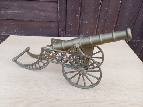 Vintage old antique brass gun - antique,