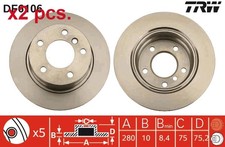 X2 PCS REAR BRAKE DISC ROTOS X2 PCS SET DF6106 TRW I