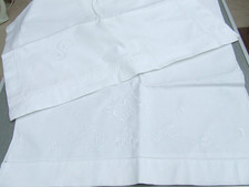 2 Assorted White Cotton Hand / Machine Embroidered Pillow Cases.