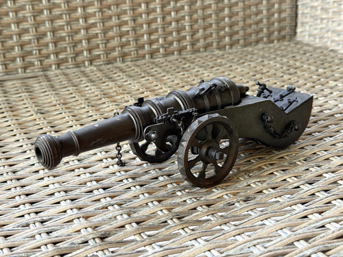 Vintage heavy brass cannon - heavy,