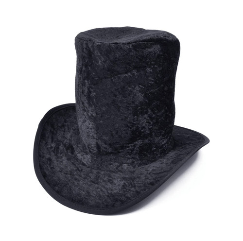 Black velvet top hat - velvet,