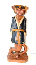 Pink Panther Large Vintage One Of A Kind Hand Carved Wooden Sculpture 21 inches