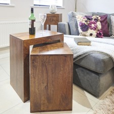 SOLID MANGO WOOD DAKOTA CUBE