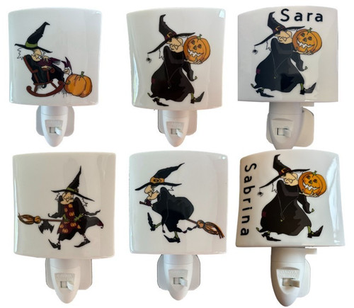Ceramic night light led witch - ceramic,
