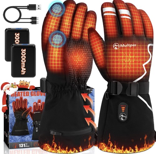 Multper black heated gloves - heated,