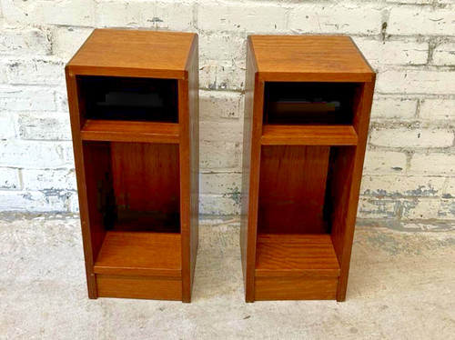 Pair teak bedside - pair,